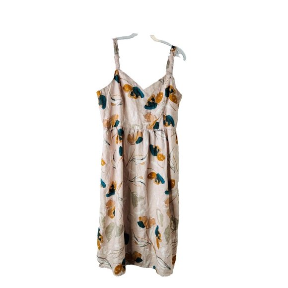 RACHEL ZOE Linen Short Sleeve Belted V-neck Midi Dress main image 0